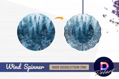Snowy winter forest Round Wind Spinner PNG Product Image 1