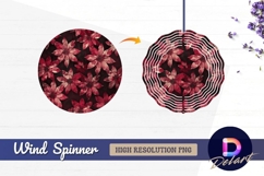 Red poinsettia flower Round Wind Spinner PNG Product Image 1