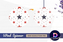 Red white blue stars seamless pattern Round Wind Spinner PNG Product Image 1