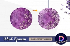 Purple floral texture background Round Wind Spinner PNG Product Image 1