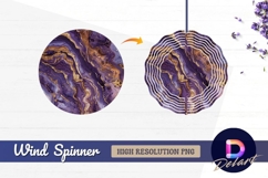 Purple and gold abstract fluid art Round Wind Spinner PNG Product Image 1