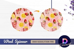 Refreshing strawberry lemonade Round Wind Spinner PNG Product Image 1