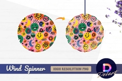 Colorful hand drawn pattern with Round Wind Spinner PNG Product Image 1