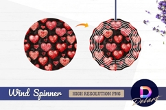 Watercolor red hearts Round Wind Spinner PNG Product Image 1