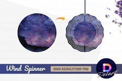 Abstract purple galaxy nightscape Round Wind Spinner PNG Product Image 1