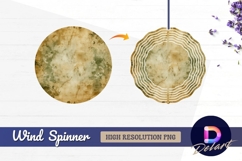 Aged parchment paper texture Round Wind Spinner PNG Product Image 1