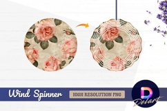 Vintage roses seamless pattern Round Wind Spinner PNG Product Image 1