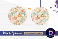 Watercolor pumpkins vintage Round Wind Spinner PNG Product Image 1