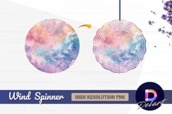 Pastel clouds digital background for Round Wind Spinner PNG Product Image 1