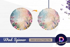 Watercolor floral background with Round Wind Spinner PNG Product Image 1