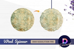 Distressed ornamental damask pattern Round Wind Spinner PNG Product Image 1