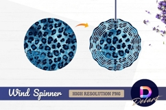 Blue leopard print and round Round Wind Spinner PNG Product Image 1