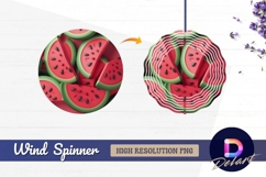 Fresh watermelon slices Round Wind Spinner PNG Product Image 1