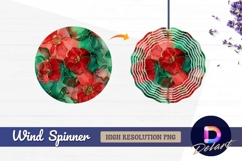 Red floral alcohol ink art with Round Wind Spinner PNG Product Image 1