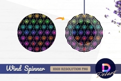 Colorful round wind spinner dandelion Round Wind Spinner PNG Product Image 1
