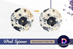 Elegant floral pattern Round Wind Spinner PNG Product Image 1