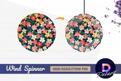 Colorful floral pattern with Round Wind Spinner PNG Product Image 1