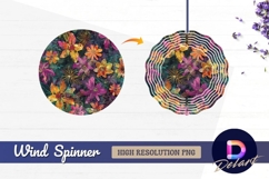 Colorful floral pattern background Round Wind Spinner PNG Product Image 1