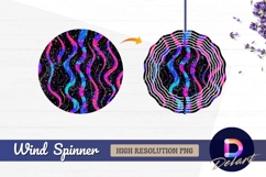 Colorful abstract wavy lines Round Wind Spinner PNG Product Image 1
