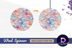 Impressionist floral painting style Round Wind Spinner PNG Product Image 1