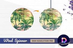 Tropical palm trees pattern Round Wind Spinner PNG Product Image 1