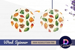 Colorful autumn leaves Round Wind Spinner PNG Product Image 1