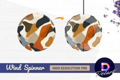 Abstract brown orange blue Round Wind Spinner PNG Product Image 1