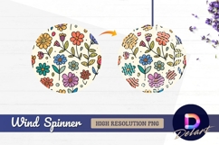 Colorful floral pattern background Round Wind Spinner PNG Product Image 1