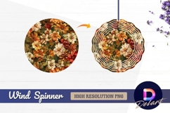 Vintage floral Round Wind Spinner PNG Product Image 1