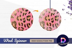 Pink and gold leopard print Round Wind Spinner PNG Product Image 1