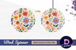 Colorful floral pattern with Round Wind Spinner PNG Product Image 1