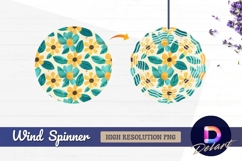 Whimsical floral pattern with Round Wind Spinner PNG Product Image 1