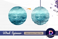 Dreamy ocean waves artistic Round Wind Spinner PNG Product Image 1