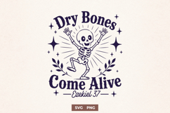 Dry Bones Come Alive Ezekiel 37 SVG, Christian Retro Design Product Image 1