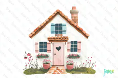 Gardening Girl House Sublimation Clipart Product Image 1
