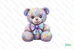 Girly Glitter Coquette Valentine Teddy Bear Clipart Product Image 1