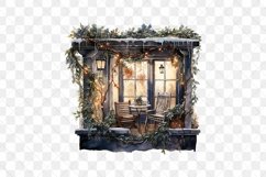 Winter Balcony At Night Sublimation Clipart Product Image 3