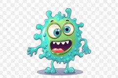 Cartoon Viruses Sublimation Clipart Product Image 9