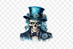 Gothic Turquoise Halloween Skull Sublimation Product Image 2