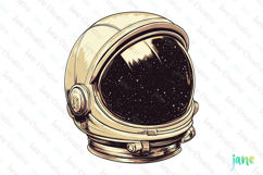 Retro Astronaut&#039;s Helmet Sublimation Clipart Product Image 1