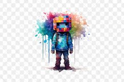 Watercolor Pixelated Sublimation Clipart Product Image 2