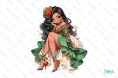 Spring Fashion Girl Sublimation Clipart Product Image 1