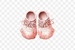 Pink Boho Baby Shoes Sublimation Clipart Product Image 3