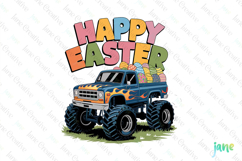 Happy Easter Truck Funny Gamer Boys Kids Clipart Product Image 1