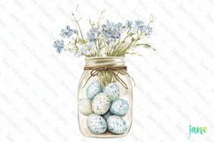 Easter Floral Mason Jar Bouquet Clipart Product Image 1