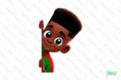Peeking African American Little Boy Clipart Product Image 1