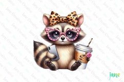 Leopard Fashion Raccoon Clipart Product Image 1