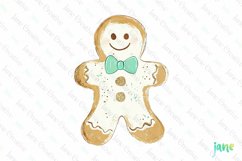 Gold And Mint Christmas Gingerbread Clipart Product Image 1