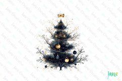 Blue And Gold Christmas Tree Clipart Product Image 1