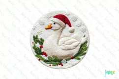 Embroidered Christmas Farm Goose Ornament Clipart Product Image 1